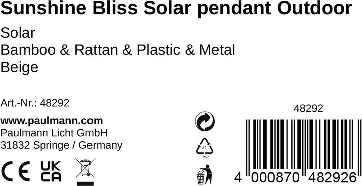 Image du produit Pauleen Lanterne Sunshine Bliss (3 lm, IP44)