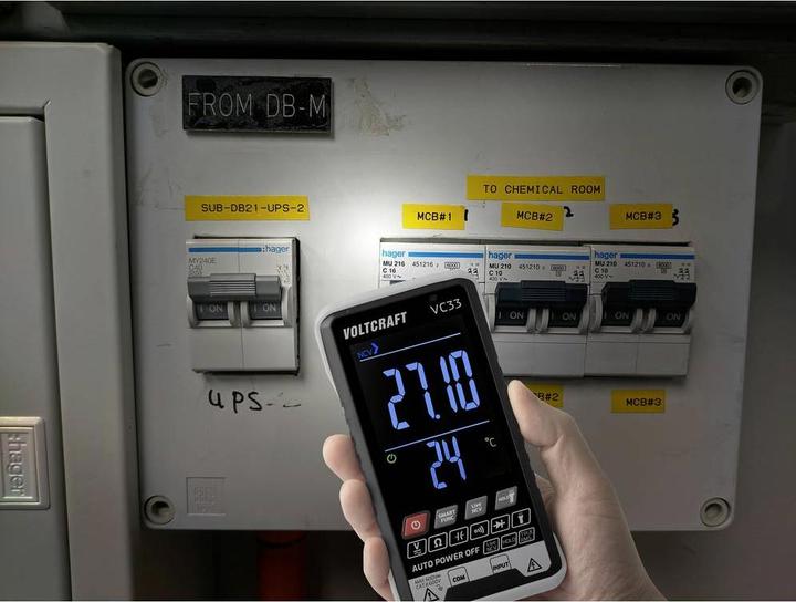 Actual product image Voltcraft VC33 Hand-held multimeter calibrated (ISO) digital Display (Counts): 5999 (CAT III 600V)