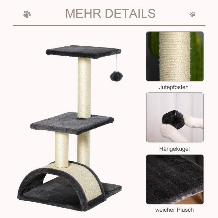 Actual product image Jamb Cat tree (72 cm, Dark grey Beige)