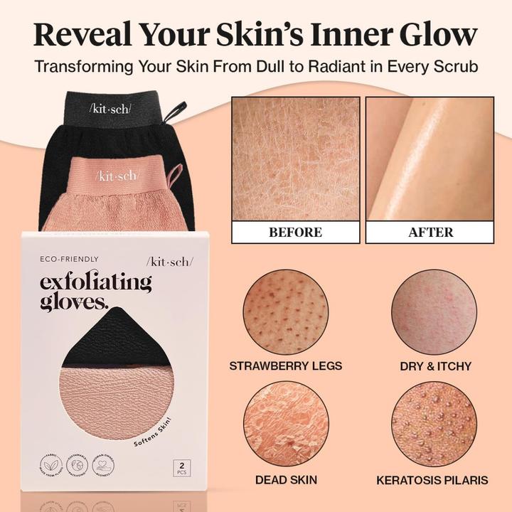 Actual product image Kitsch Exfoliating gloves