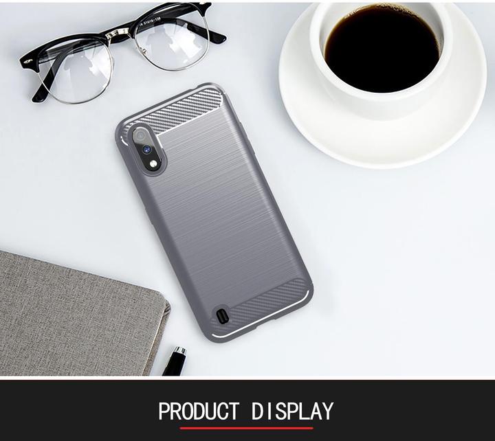 Image du produit Cadorabo TPU Ultra Slim carbon edelstahl Combi Cover (Samsung Galaxy A01)