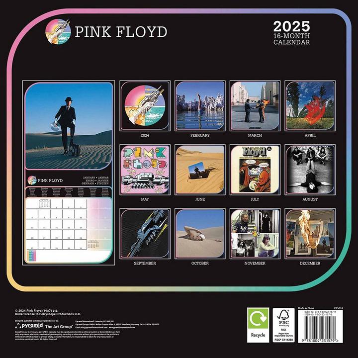 Immagine prodotto Pink Floyd Calendario da Parete