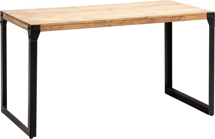 Actual product image FineBuy Dining room table Dining table 140 cm acacia solid wood Kitchen table Industrial (140 x 80 x 76 cm)