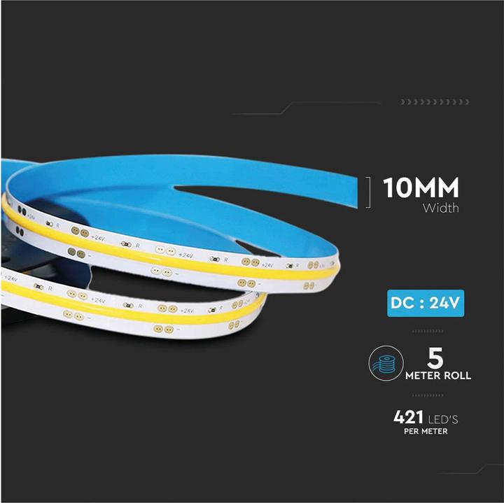 Produktbild V-TAC LED-Strip VT-COB 421 EEK: F, 10W, 960lm, 3000K, 5m (Warmweiss, 500 cm, Indoor)