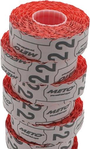 Immagine prodotto METO Etichetta UTC 22x12mm rosso neon forza adesiva 2 1500pz/rotolo - (1500 pz.)