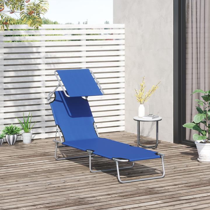 Actual product image Outsunny Sun lounger with sunshade (187 cm)