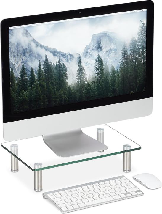 Relaxdays Support écran TV, en verre