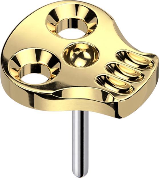 Actual product image Star Piercing Threadless Hollow Skull Gold Plated (without brass, Titanium G23)