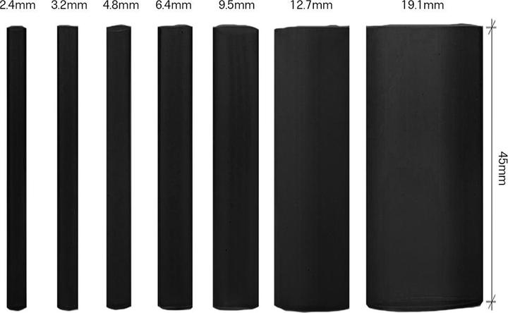 Actual product image Offgridtec Schrumpfschlauch Sortiment Schwarz 3:1 Ratio mit Kleber Doppelwandig 400 Stück 45mm Länge Verschie (400 x)