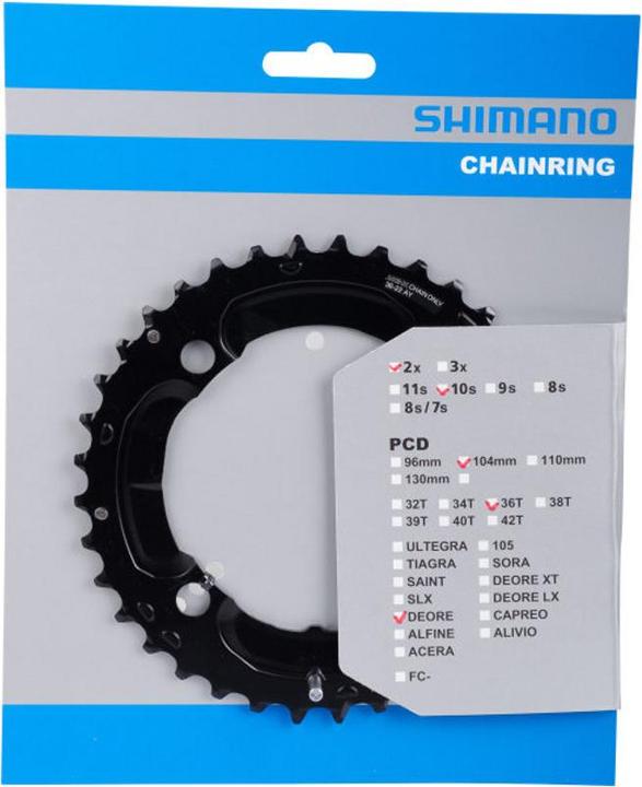 Actual product image Shimano Deore FC-M617 chainring 10-speed (36)