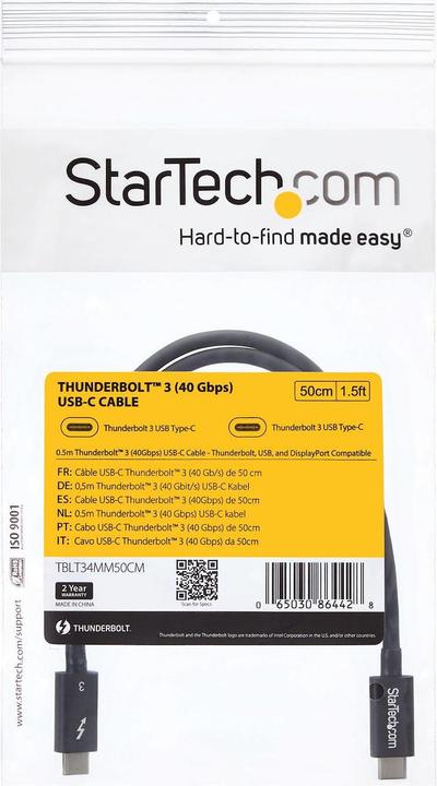 Produktbild StarTech Thunderbolt 3 (0.50 m, USB 3.2)