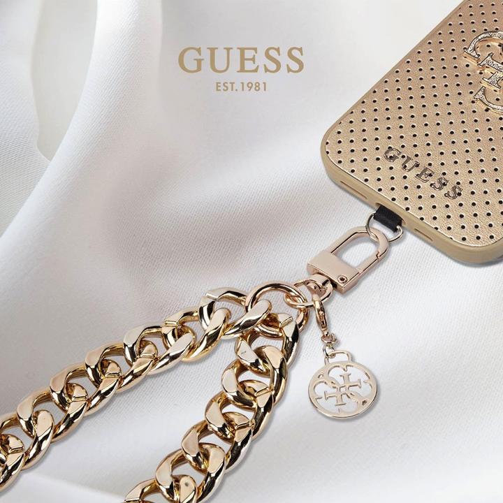 Actual product image Guess GUOUCBMC4MD Universal Big Hand Strap złoty/gold 4G Charm