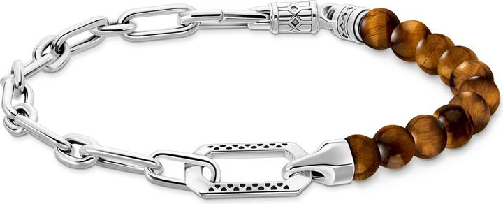 Produktbild Thomas Sabo Armband mit braunen Beads Silber geschwärzt (19 cm, 925 Sterlingsilber, Geschwärzt)