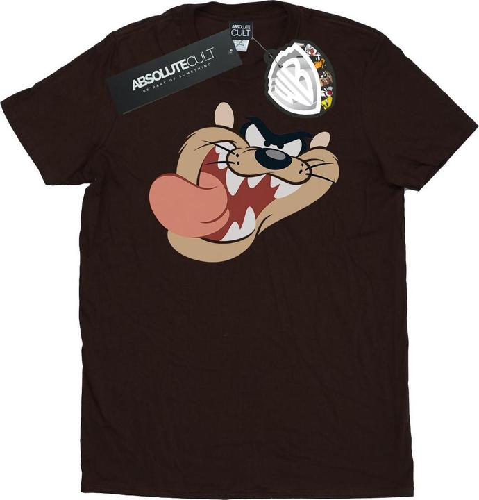 Actual product image Looney Tunes Womens/Ladies Tasmanian Devil Face Cotton Boyfriend T-Shirt (L)
