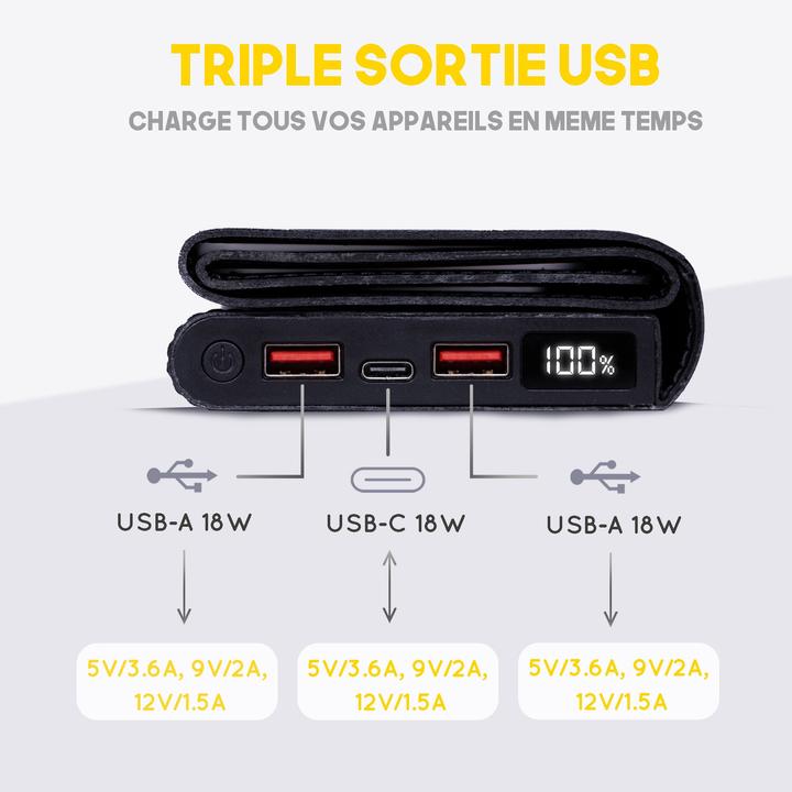 Image du produit Sunslice Batterie solaire portable 8W "Electron" (10000 mAh, 8 W)