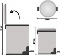 Image du produit Berilo Poubelle à pédale inox 7l (7 l)