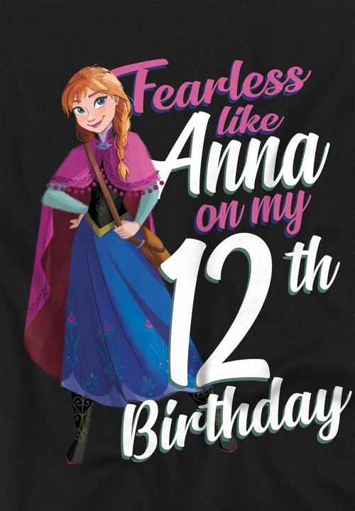 Immagine prodotto Disney Frozen Fearless Like Anna Maglietta 12° Compleanno Bambini (152, 158)