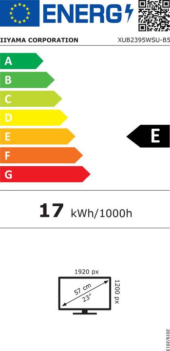 Energy Label iiyama TFT XUB2395WSU 57.15cm IPS (1920 x 1200 pixels, 22.50")