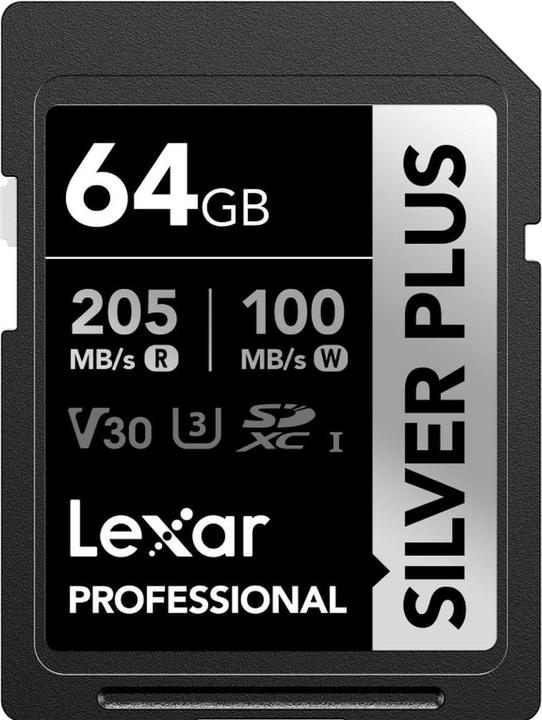 Image du produit Lexar Professional Silver Plus (64 Go, SDXC, U3, UHS-I)