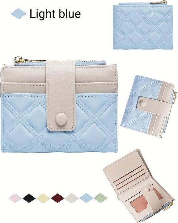 Produktbild Only-Bags.Store Neue gesteppte Brieftasche mit Reissverschlusstasche und Schnallenverschluss, perfekt für Geschenke