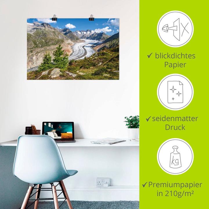 Immagine prodotto Artland Ghiacciaio dell'Aletsch Svizzera U4TQ (120 x 80 cm)