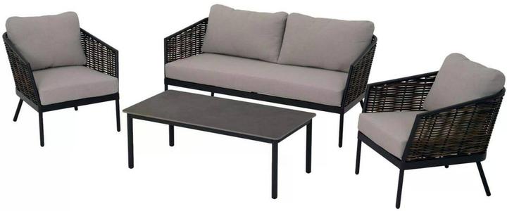 Immagine prodotto Schou Set da salotto Daniela, 4 pezzi, nero/grigio