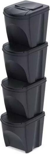 Actual product image Prosperplast Keden Waste Bin Sortibox 25l Set 4 - Anthracite Eco Wood (25 l)
