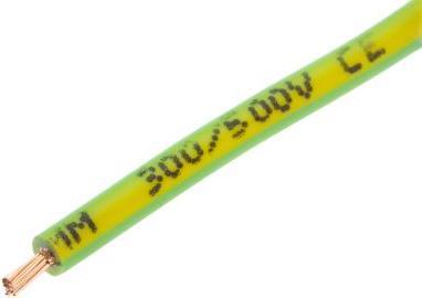 Actual product image Rs Pro 2491B 1.0mm green/yellow LSHF wire (100 m)