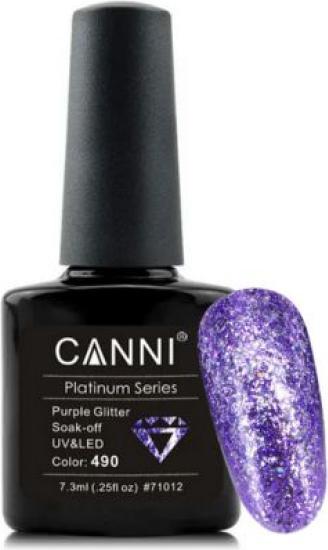 Produktbild Canni Gellack Platinum Purple Glitter UV/LED (Platinum Purple Glitter, Gel-Effekt Nagellack)