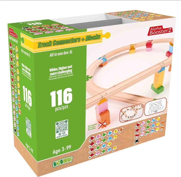 Produktbild Alpha BoosterZ TrackConnectors + Blocks - All in one Block Box XXL ( Bio-Verbinder und Klemmbausteine)