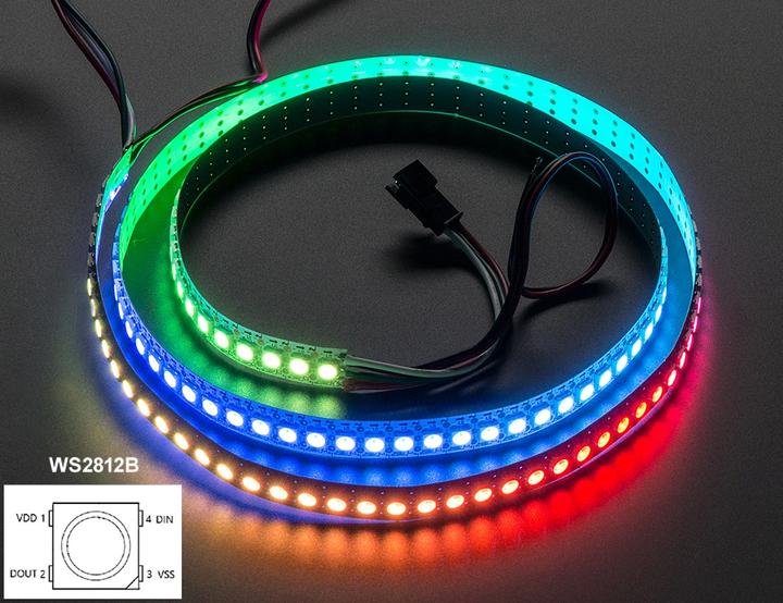 Play-Zone NeoPixel Digital RGB LED Strip 144 LED 1M Black PCB