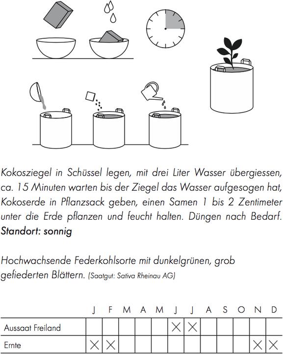 Produktbild Gorilla Gardening Federkohl Pflanzsack (Gemüsesamen)