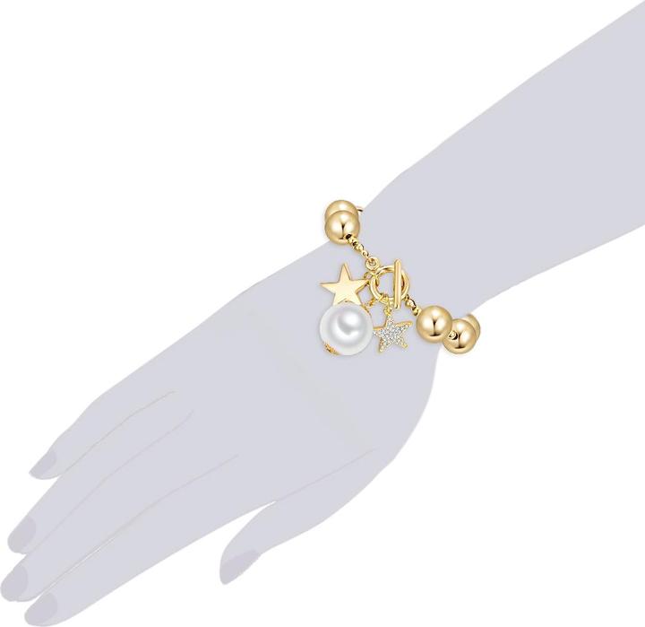 Image du produit Lulu & Jane Femme Étoile Alliage Métal Verre Perle (synth.) or jaune - 29599 (20 cm, Alliage métallique)