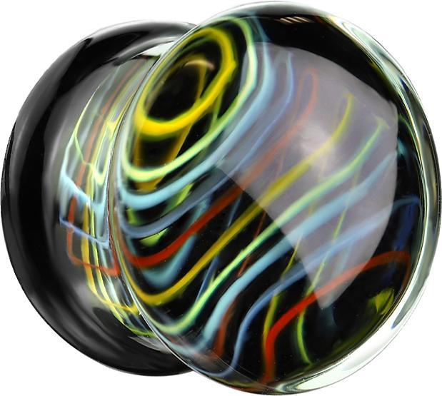 Image du produit Star Piercing Flared Plug tourbillon coloré en verre avec joint torique (sans laiton, Verre)
