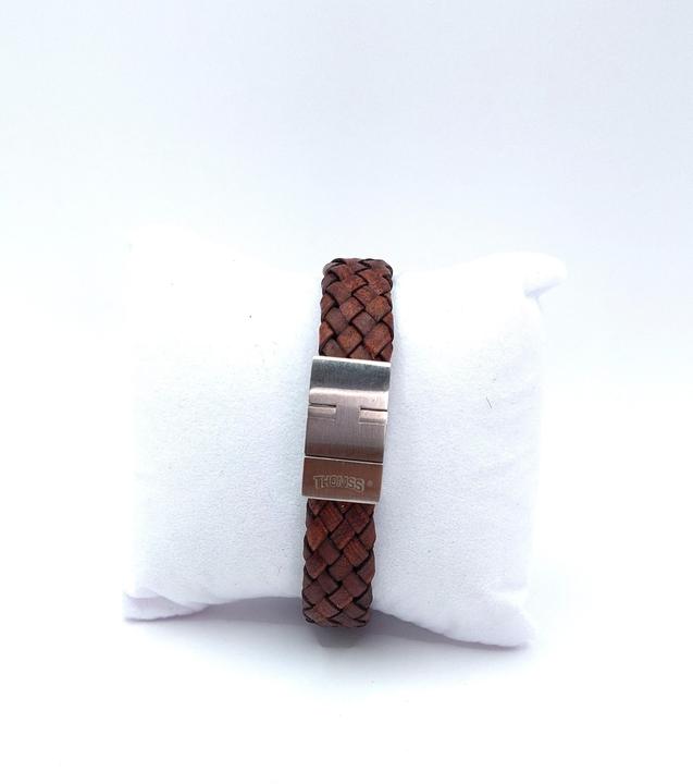 Produktbild Thomss Lederarmband No.14 Unisex Leder Braun & Edelstahlverschluss Umfang 20.5cm (20.50 cm, Edelstahl, 100% Leder)