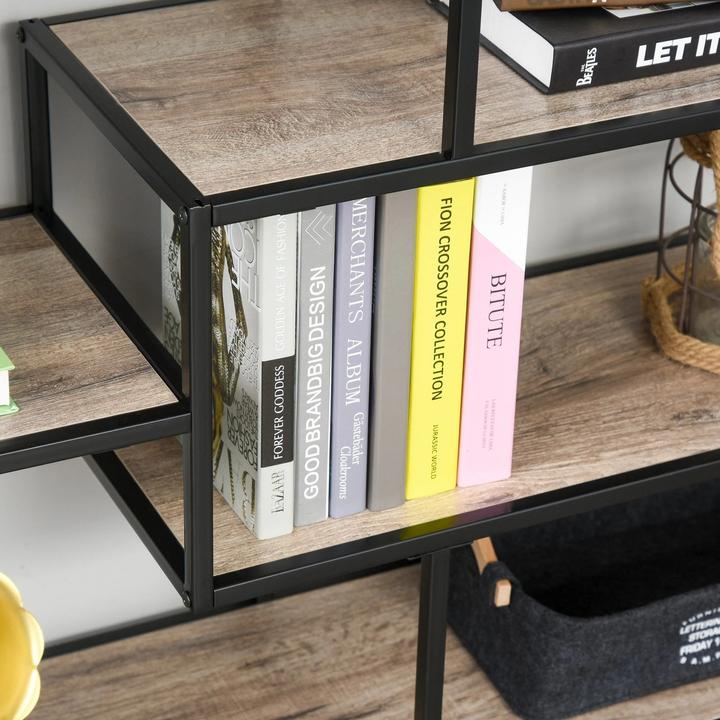 Actual product image Swisshandel24 Standing shelf, bookshelf, storage shelf, industrial style, filing shelf, kitchen shelf, P2 (120 x 32 x 95 cm)