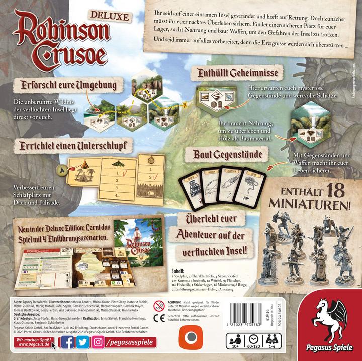 Actual product image Pegasus Robinson Crusoe Deluxe Edition, board game, for 1-4 players, from 10 years (DE-Au (German)