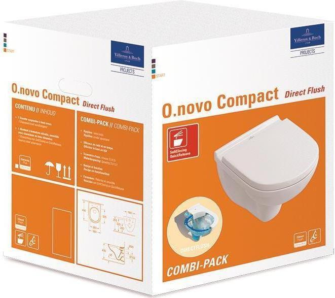 Villeroy & Boch WC-Set O.novo compact verkrzt DirectFlush offener Splrand wei 5688HR01