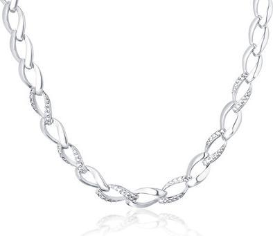 JVD Solid silver chain with zircons SVLN0205SH2BI42