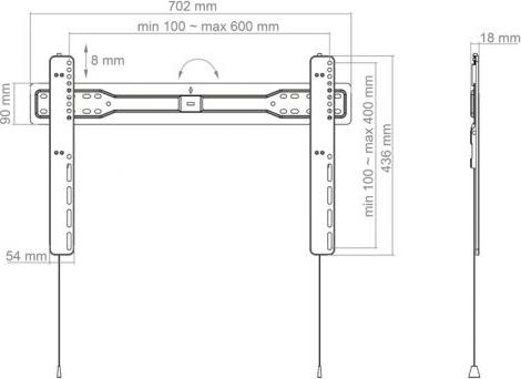Actual product image Hagor BL Superslim 600 (Wall, 75", 35 kg)