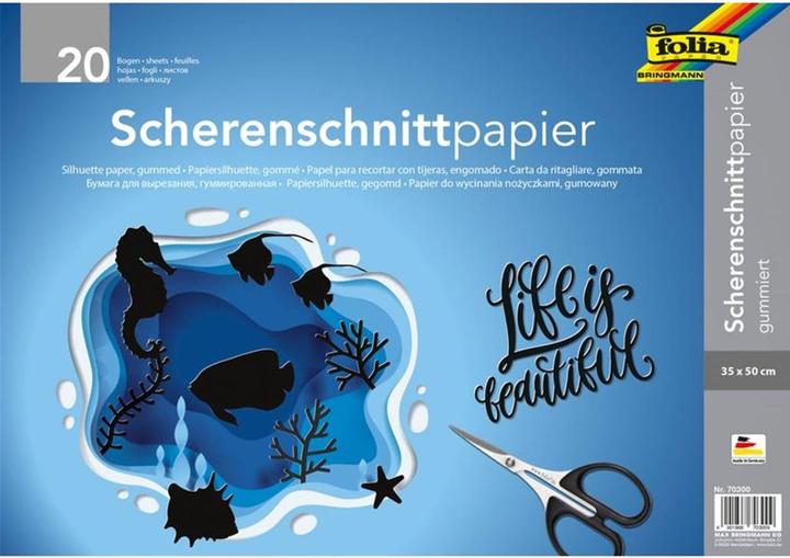 Folia Scherenschnittpapier gummiert schwarz 105 g/qm 20 Bogen (105 g/m², 1 x)
