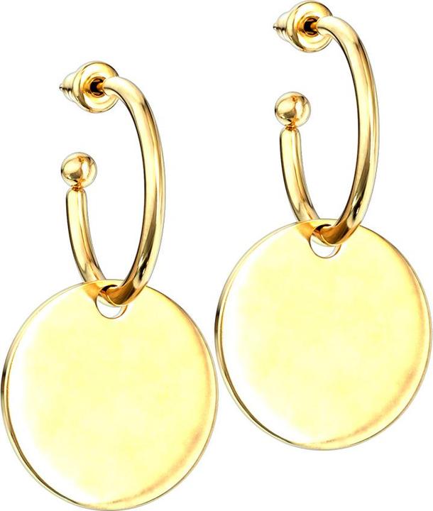 Image du produit Star Piercing Boucles d'oreilles plaqué or Pendentif plaque ronde (sans laiton, Acier chirurgical 316L)