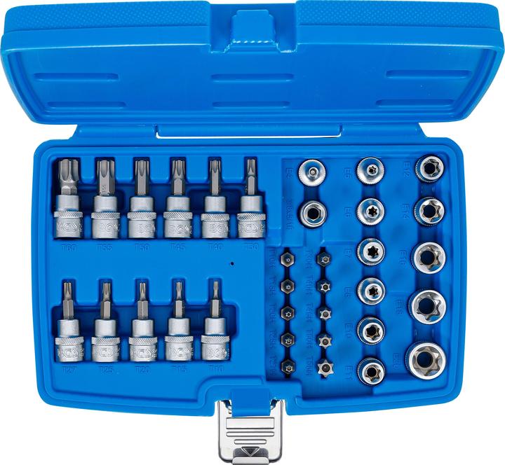 Actual product image BGS Bit and Socket Set 10 mm (3/8") T-Star (for Torx) 34 pcs. (T-profile)