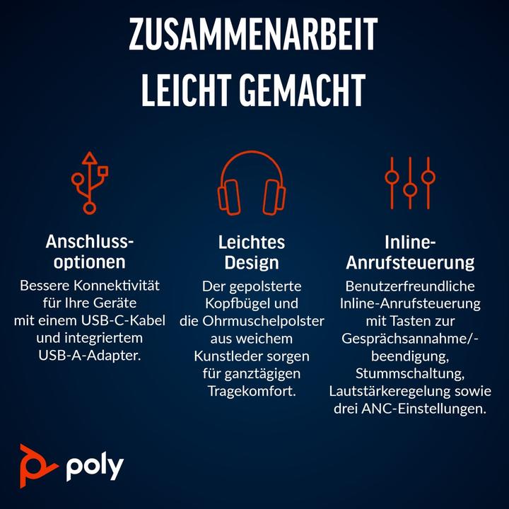 Produktbild Poly BW 8225 STEREO -M USB-C HS (Kabelgebunden, USB-C)