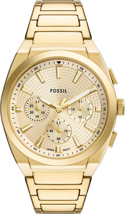 Fossil EVERETT Heren Horloge 44 mm - Goudkleurig (Chronograph, 44 mm)