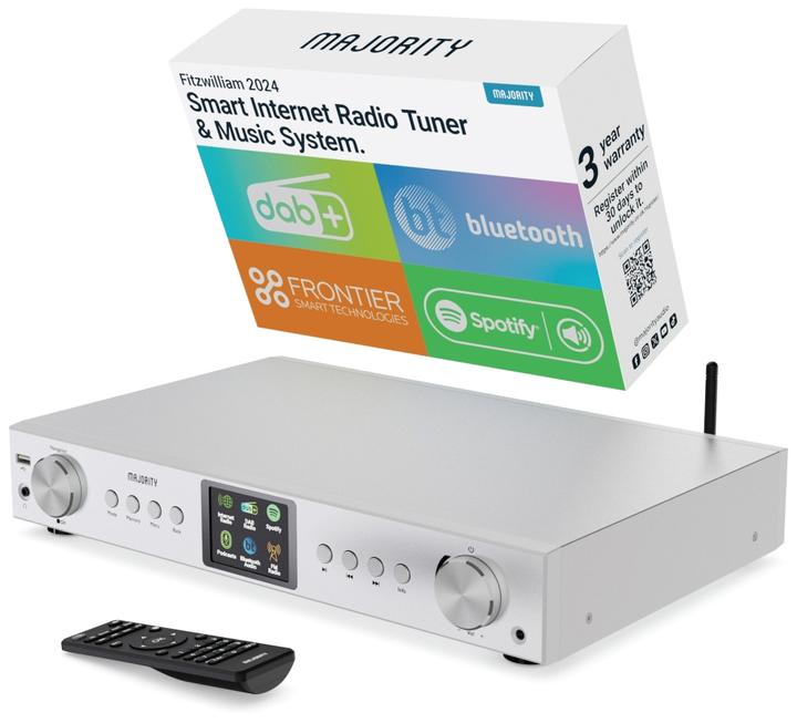 Actual product image Majority Fitzwilliam 2024 Silver DAB+ Radio (Web radio, DAB+, DAB, FM, Bluetooth)