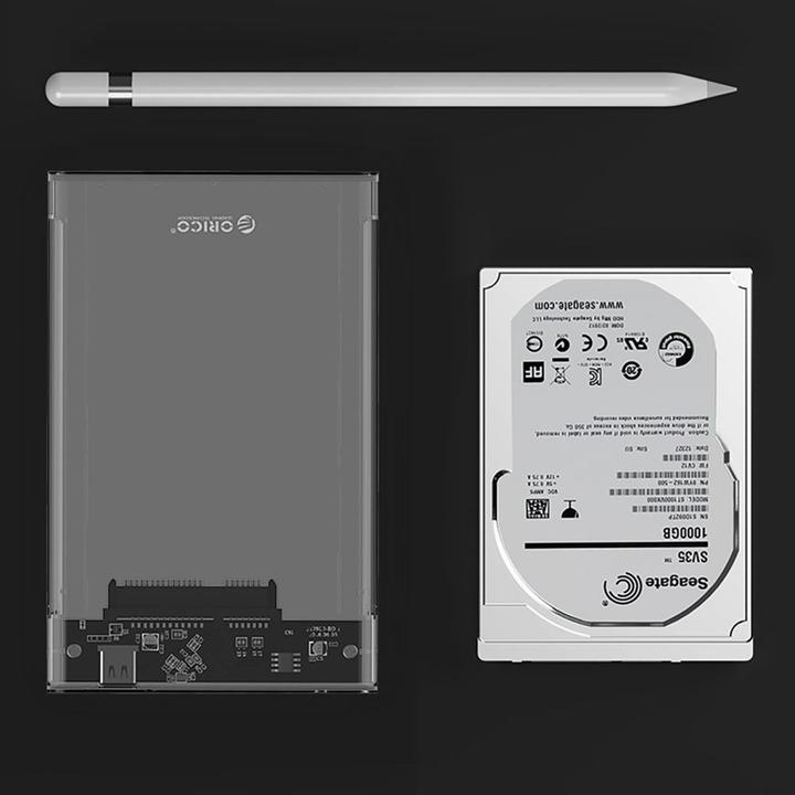Actual product image Orico Other Computer Accessory 2139C3 2.5" HDD/SSD USB-C 5Gb/s Disk Drive - Transparent (2.5")