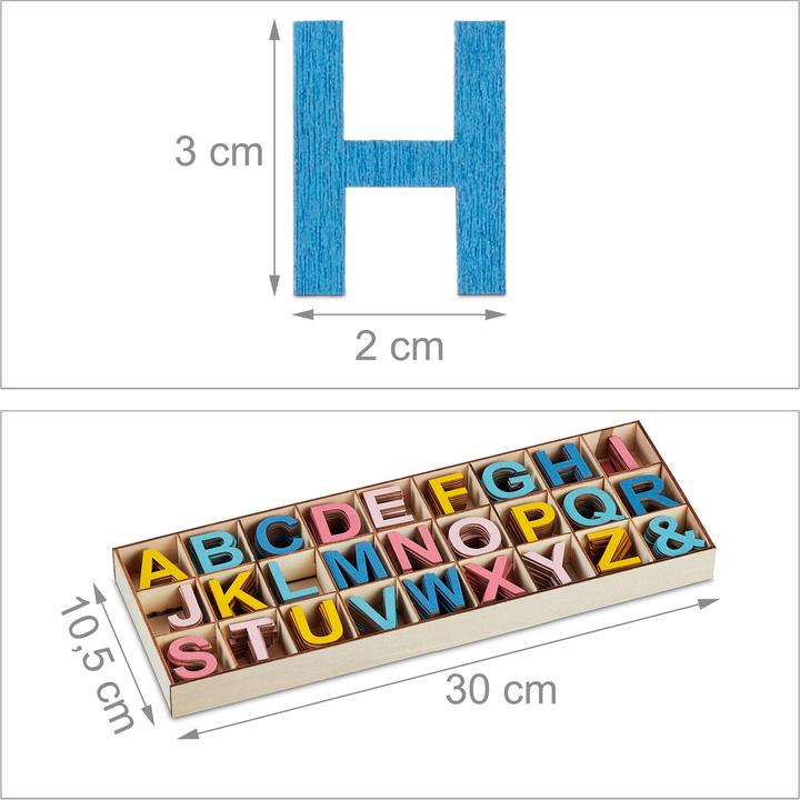 Image du produit Relaxdays Jeu de 324 lettres en bois