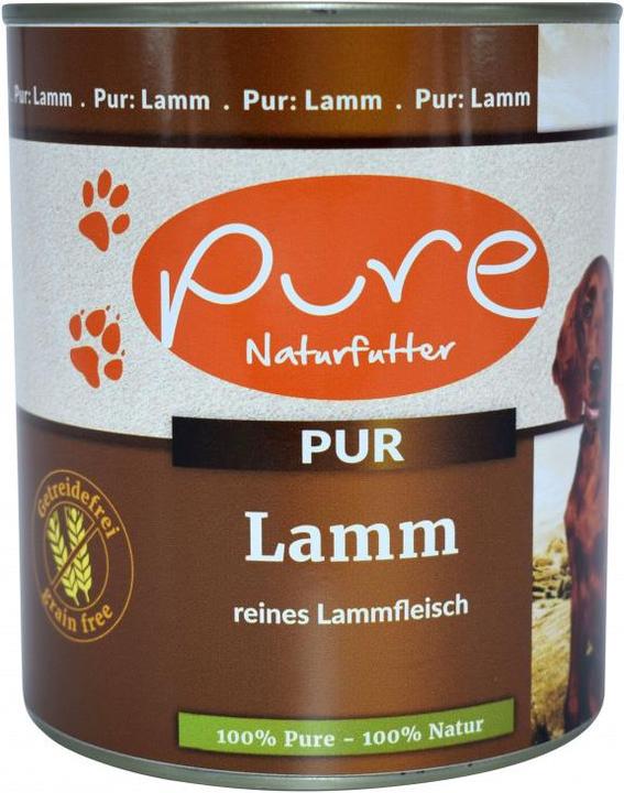 Actual product image Pure Naturfutter Dog menu PUR meat tin lamb (Adult, Junior, Senior, 1 pcs., 800 g)