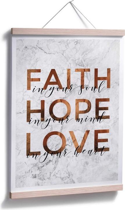 Actual product image Trenddeko Copper Optics - Faith Hope Love (40 x 50 cm)